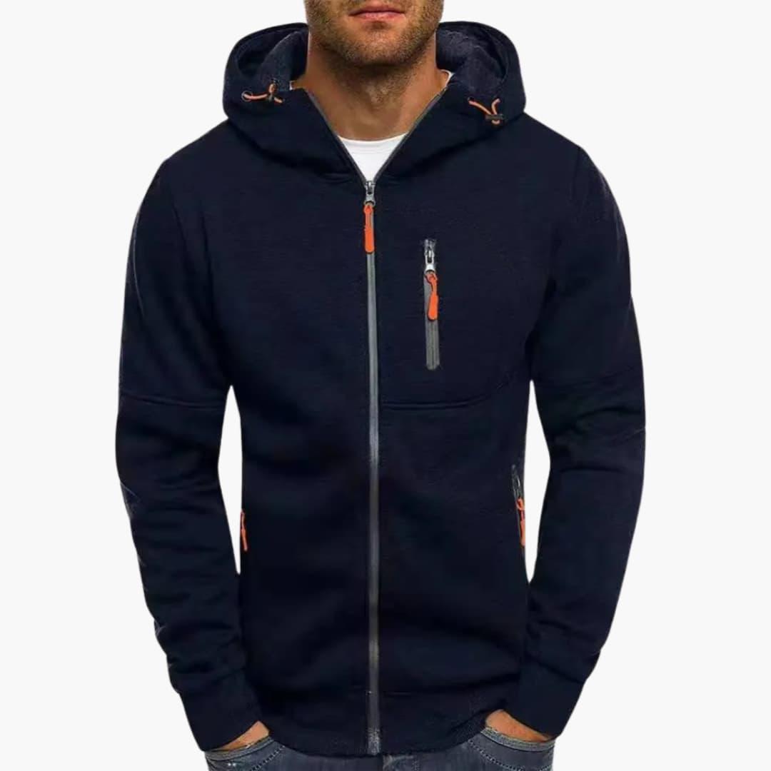 Warm Zip-Up Hooded Sweater for Men - MayfairMode