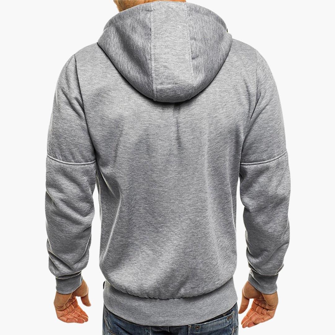 Warm Zip-Up Hooded Sweater for Men - MayfairMode