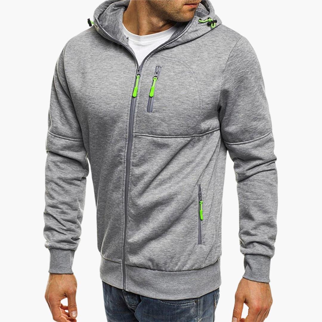 Warm Zip-Up Hooded Sweater for Men - MayfairMode