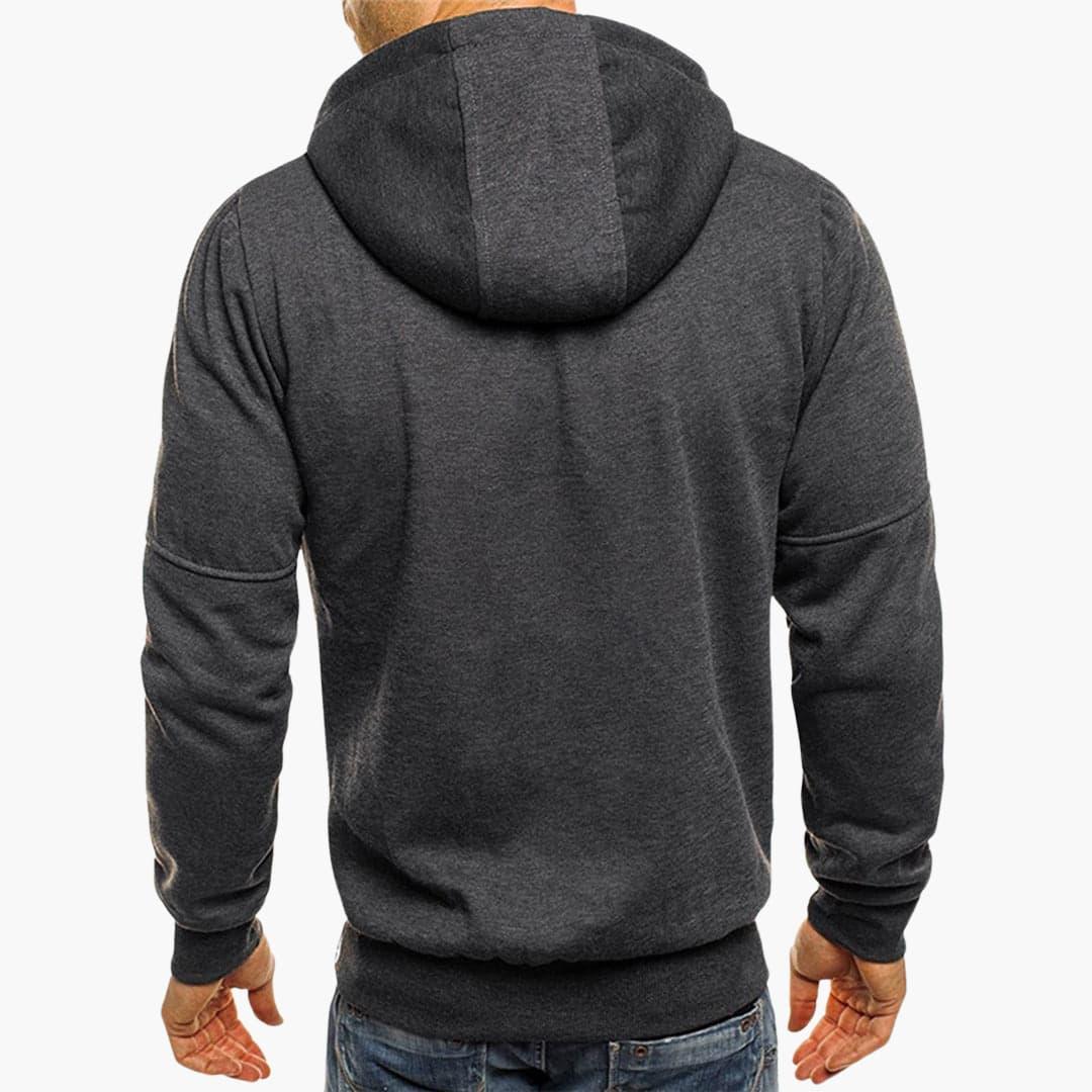 Warm Zip-Up Hooded Sweater for Men - MayfairMode