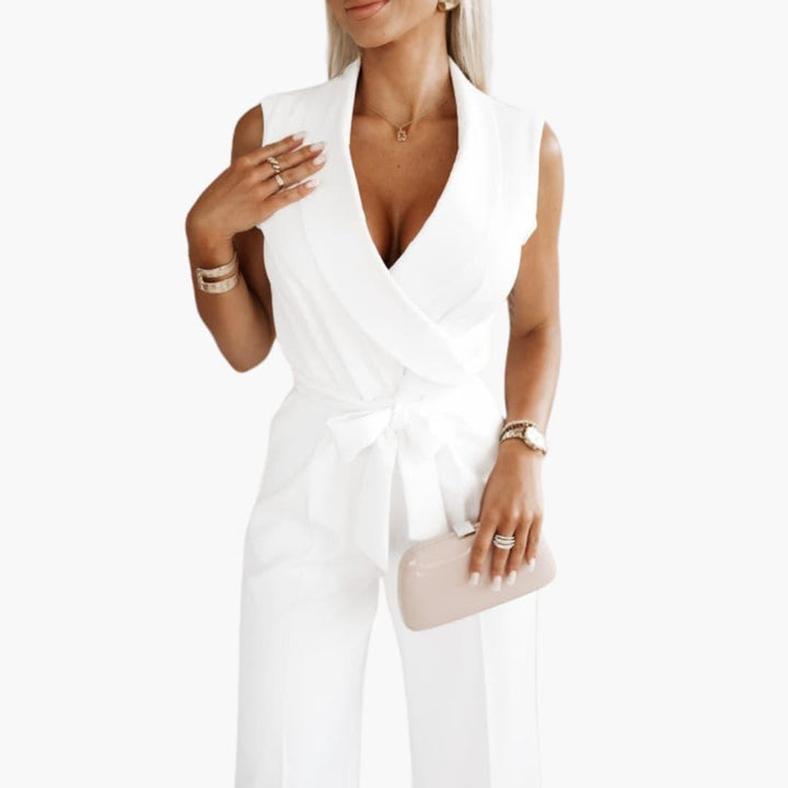 Elegant Black & White Jumpsuit for Women - MayfairMode