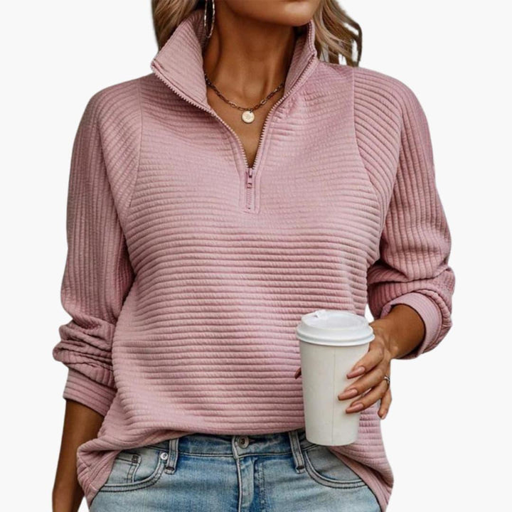 Chic Zip Closure Sweater for Women - MayfairMode