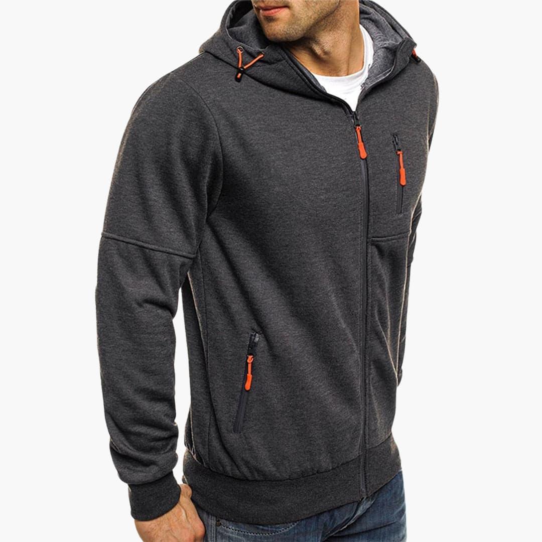 Warm Zip-Up Hooded Sweater for Men - MayfairMode