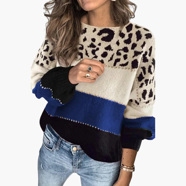 Stylish Leopard Knit Jumper for Women - MayfairMode