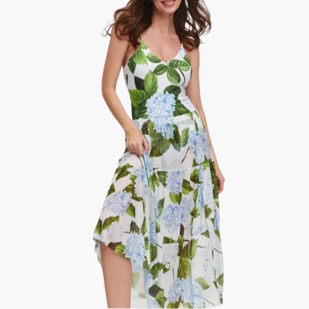 Stylish Floral Swimsuit with Skirt for Women - MayfairMode