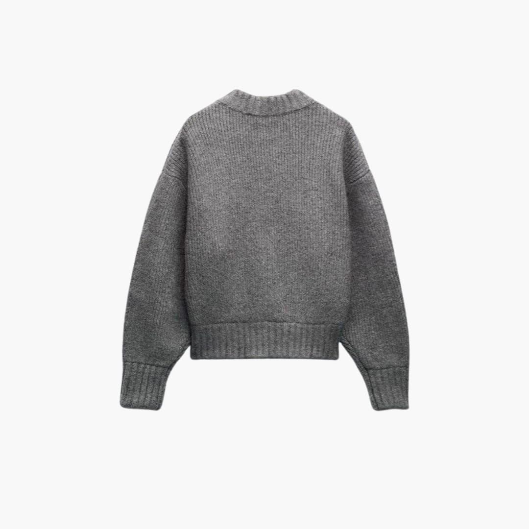 Cozy Cropped Knitted Cardigan for Women - MayfairMode