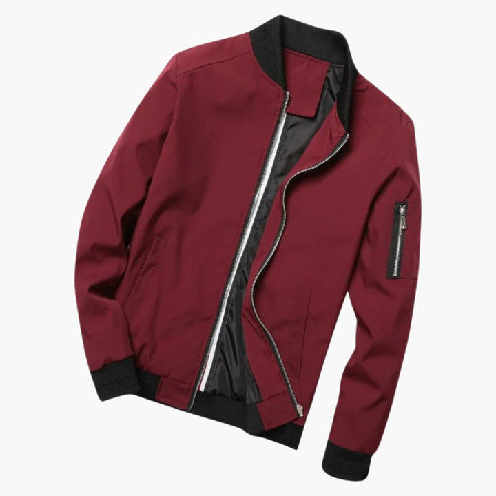 Zip-Up Bomber Jacket for Men - Classic Lightweight Design