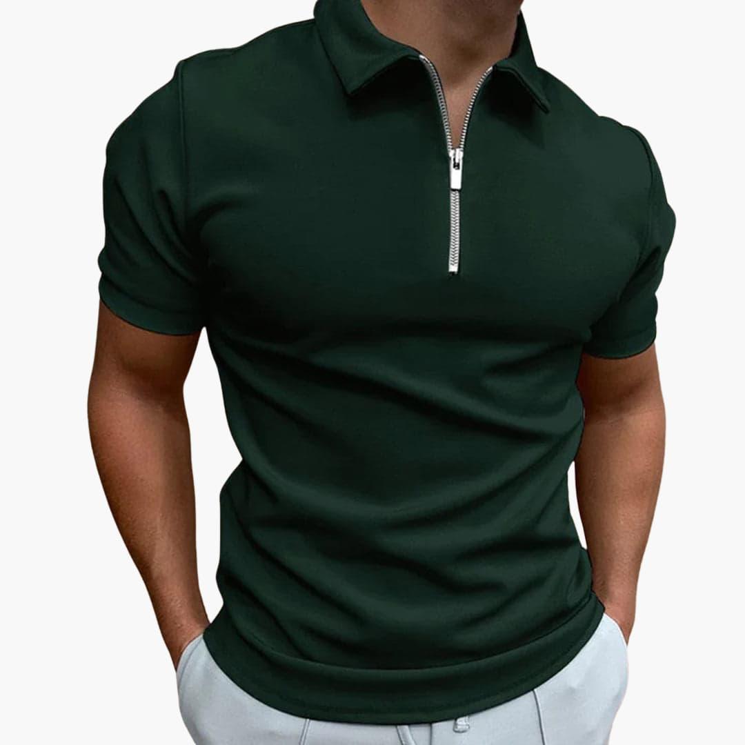 Stylish Zipper Polo Shirt for Men - MayfairMode