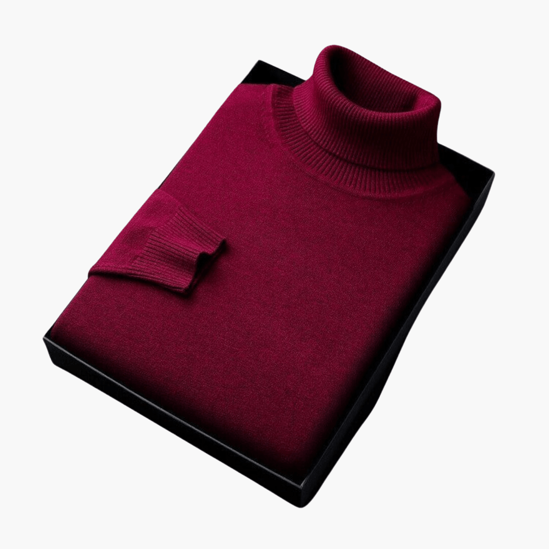 Comfortable Knitted Roll Neck Jumper for Men - MayfairMode