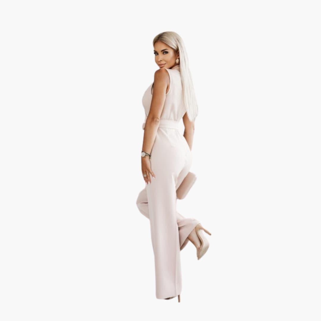 Elegant Black & White Jumpsuit for Women - MayfairMode