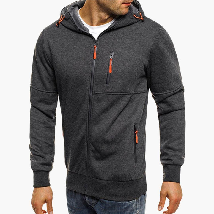 Warm Zip-Up Hooded Sweater for Men - MayfairMode