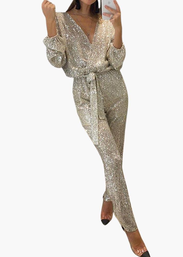 Stylish Sequin Jumpsuit for Women - MayfairMode