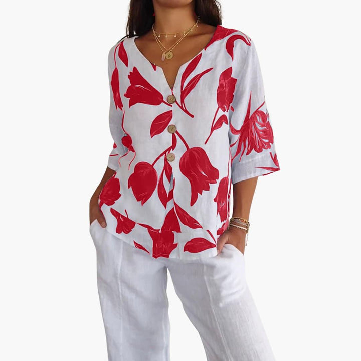 Comfortable V-Neck Shirt for Women - MayfairMode