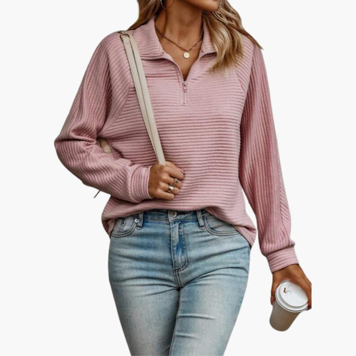 Chic Zip Closure Sweater for Women - MayfairMode