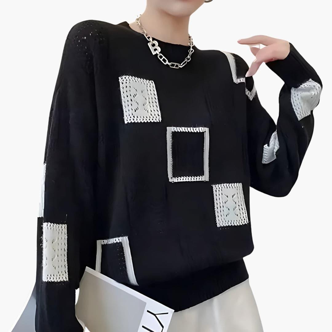 Stylish Patchwork Sweater for Women - MayfairMode