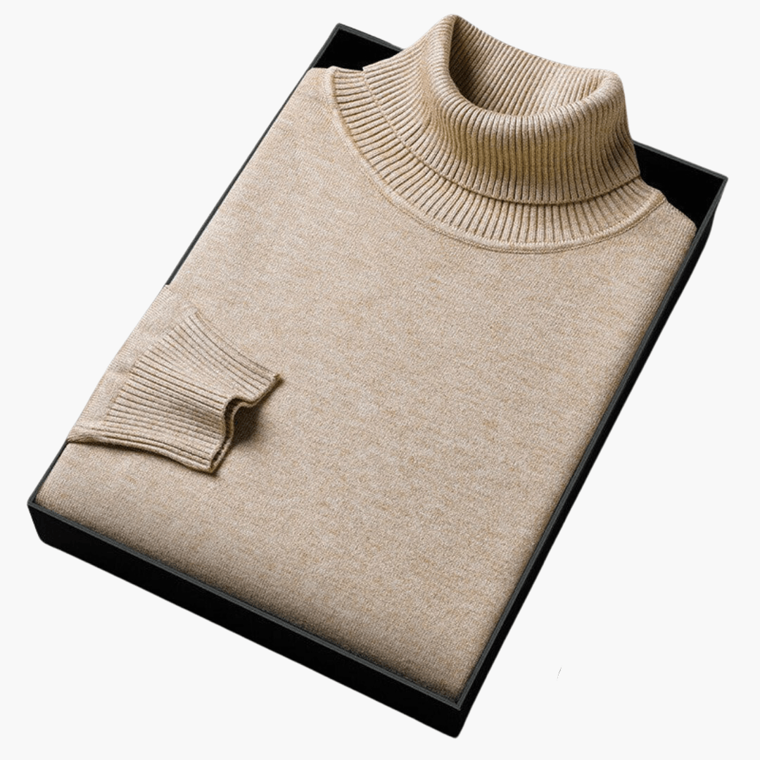 Comfortable Knitted Roll Neck Jumper for Men - MayfairMode