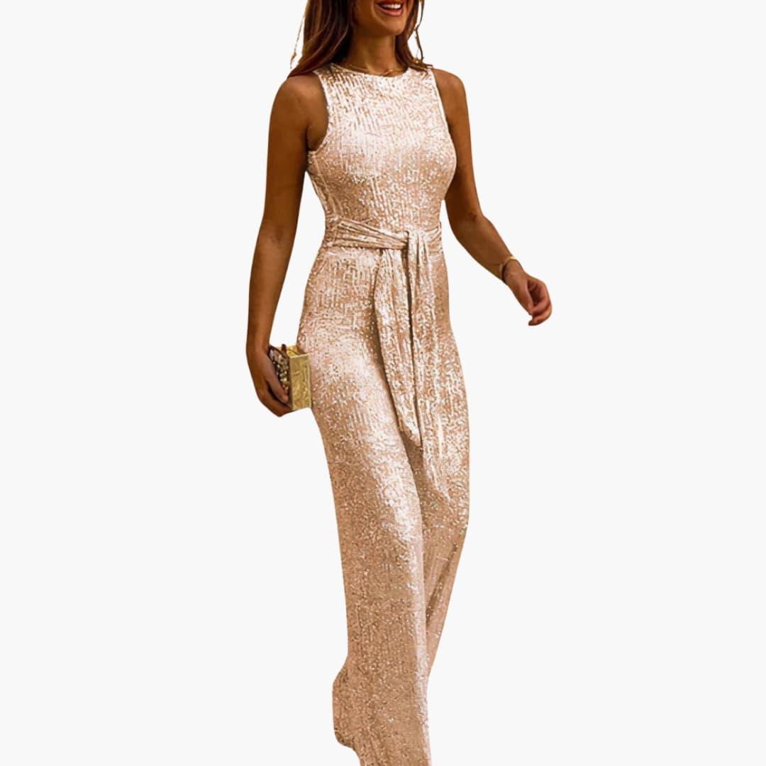 Elegant Glitter Jumpsuit for Women - MayfairMode