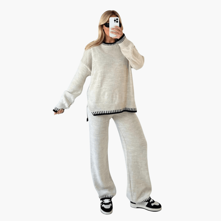 Cozy Knit Two-Piece Lounge Set for Women - MayfairMode