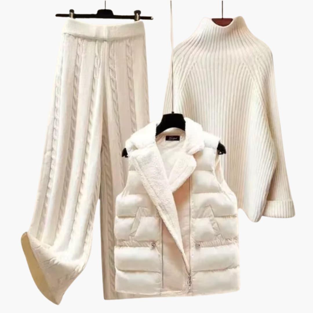 Stylish 3-Piece Knitted Set for Women - MayfairMode