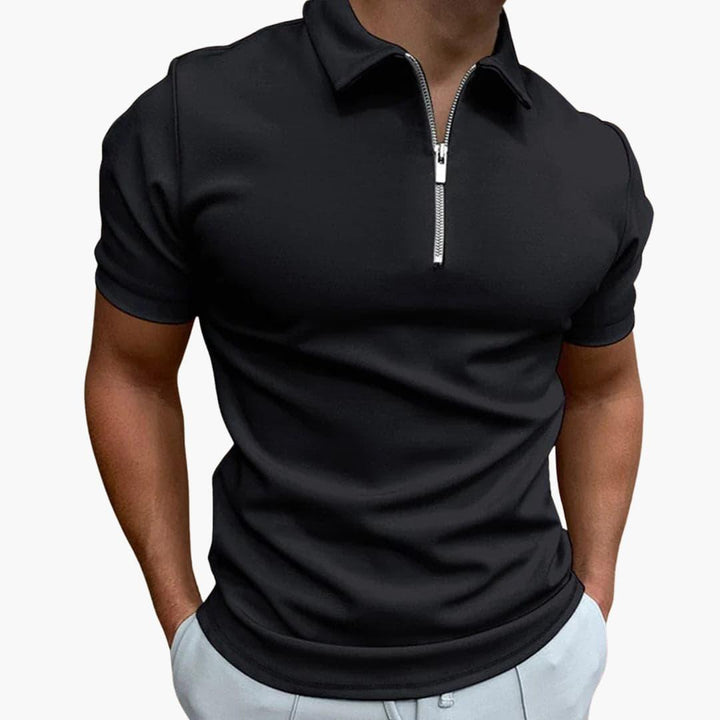 Stylish Zipper Polo Shirt for Men - MayfairMode