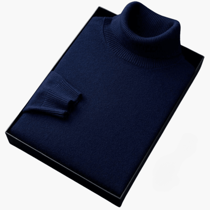 Comfortable Knitted Roll Neck Jumper for Men - MayfairMode