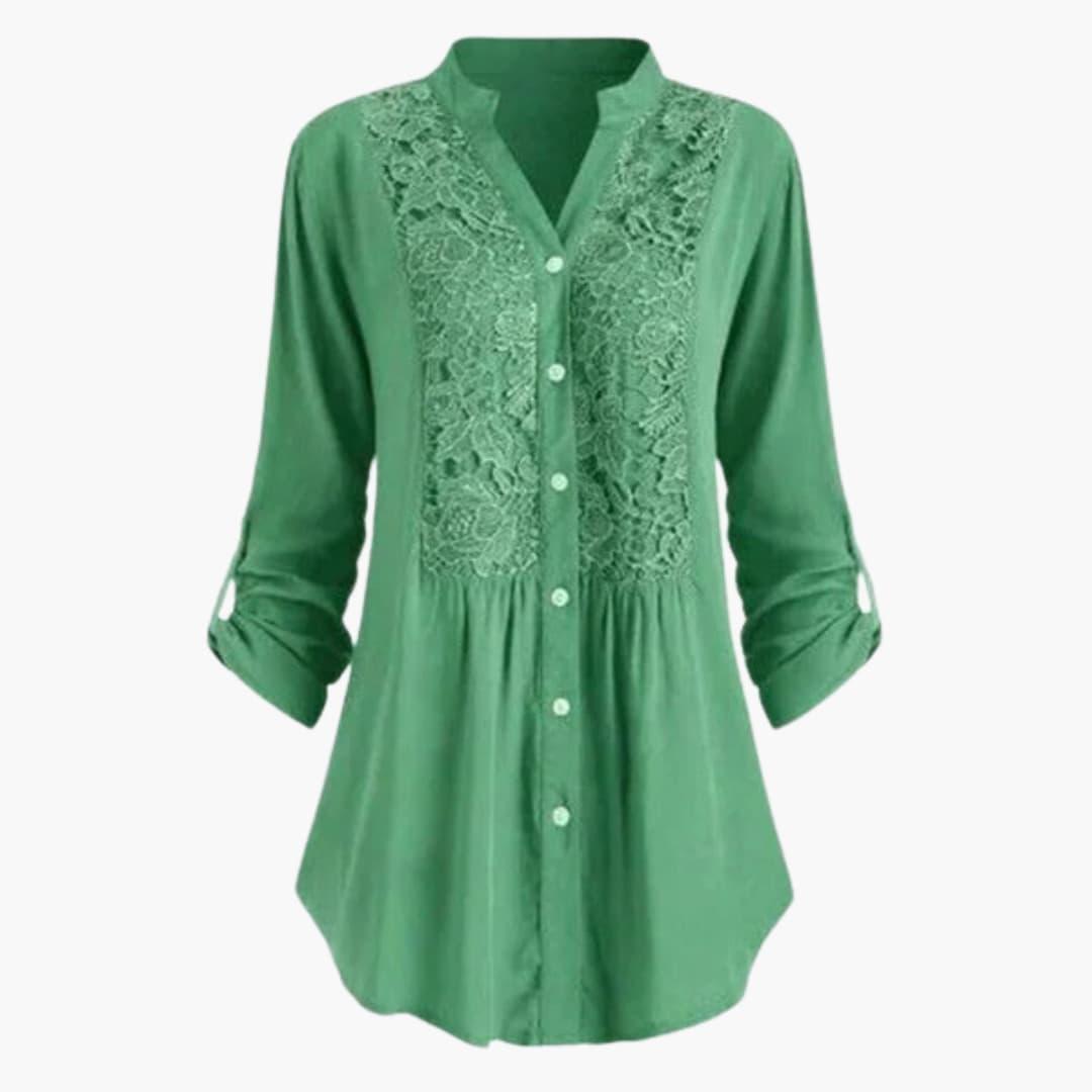 Trendy Long Puff Sleeve Blouse for Women - MayfairMode