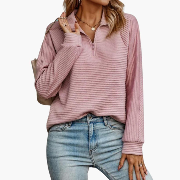 Chic Zip Closure Sweater for Women - MayfairMode