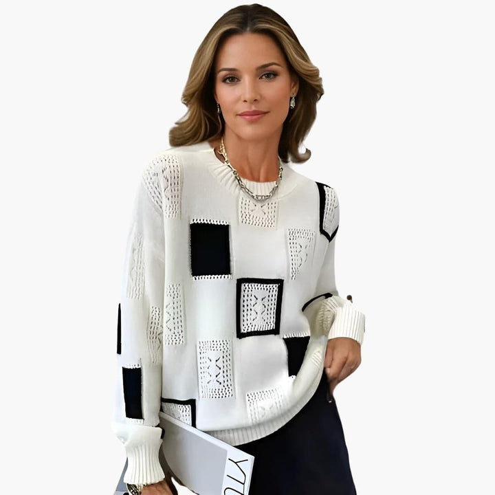 Stylish Patchwork Sweater for Women - MayfairMode