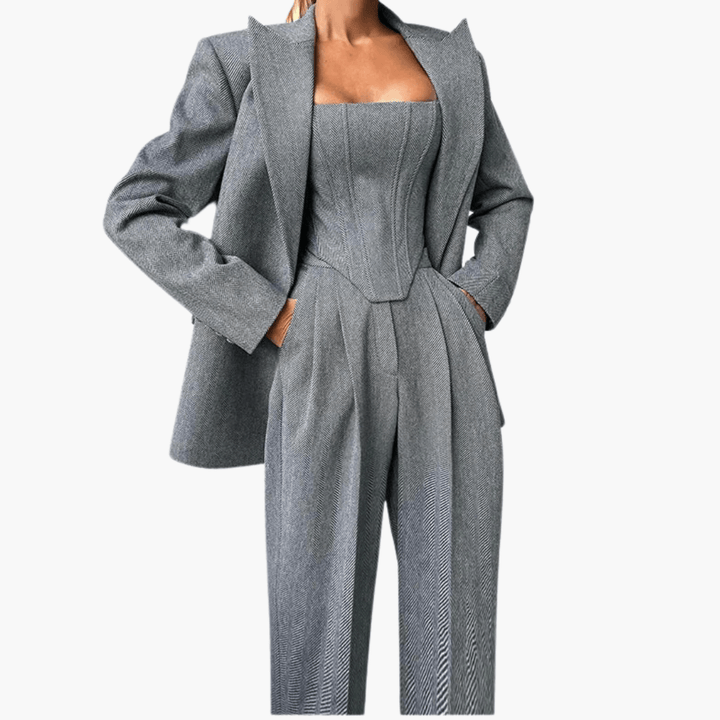 Elegant 3-Piece Suit Set for Women - MayfairMode