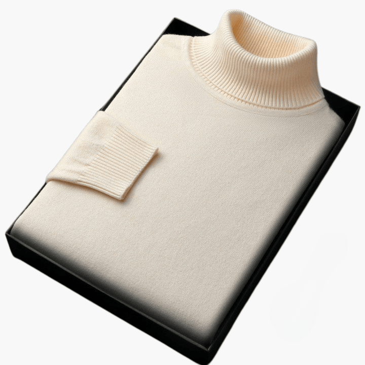 Comfortable Knitted Roll Neck Jumper for Men - MayfairMode