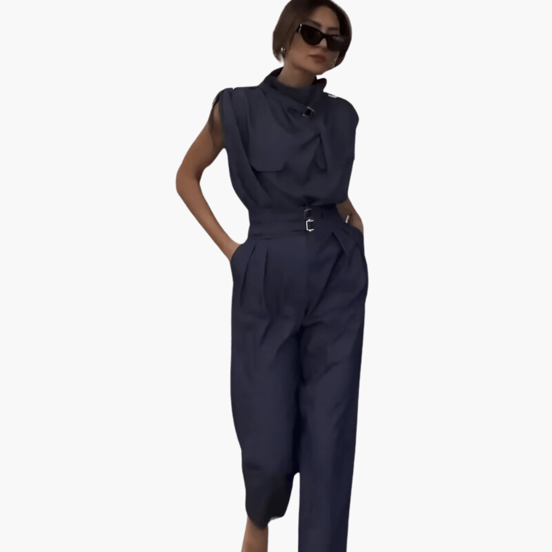 Stylish Modern Jumpsuit with Belt for Women - MayfairMode