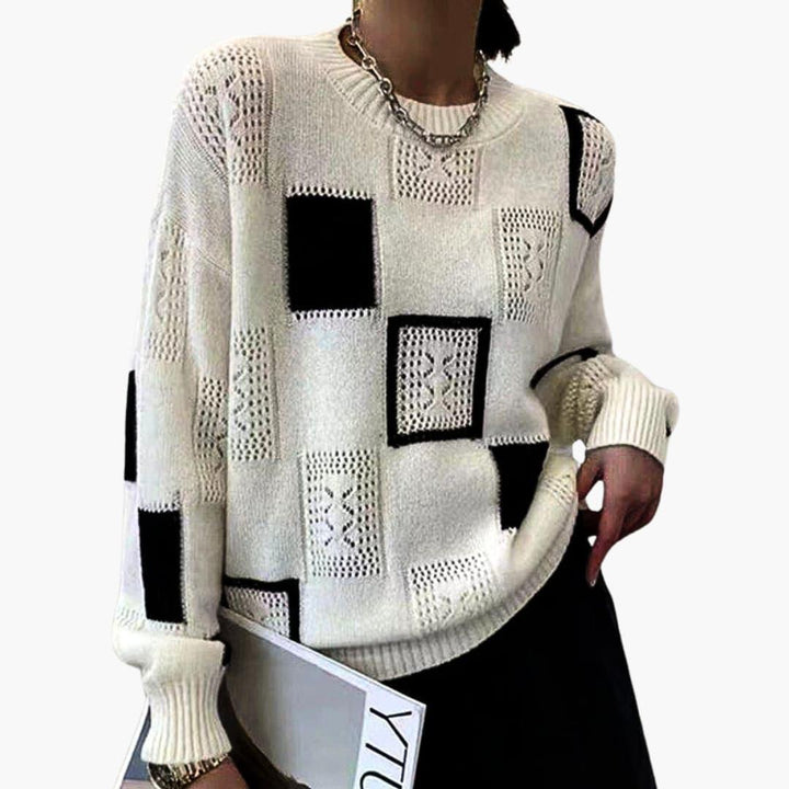 Stylish Patchwork Sweater for Women - MayfairMode