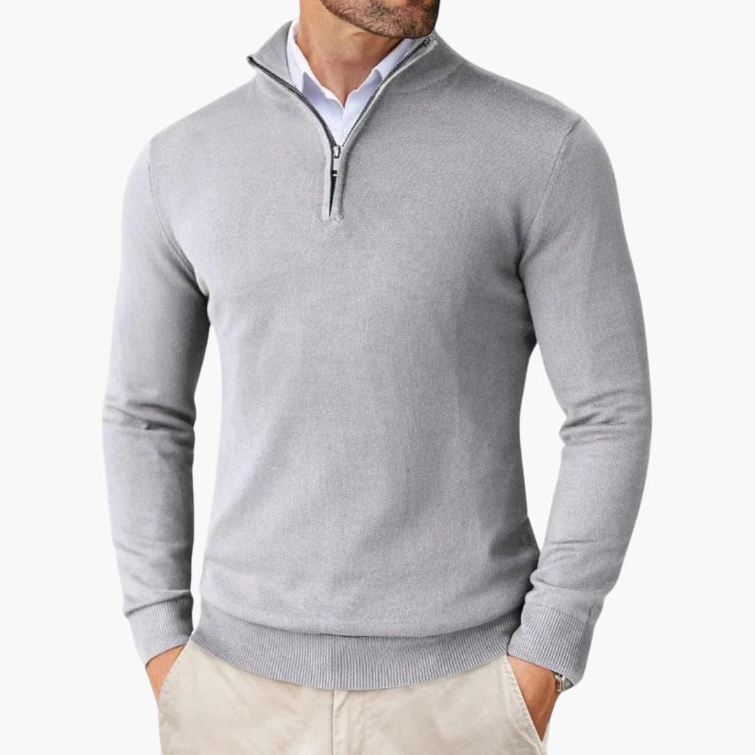 Elegant Cashmere Half-Zip Jumper for Men - MayfairMode