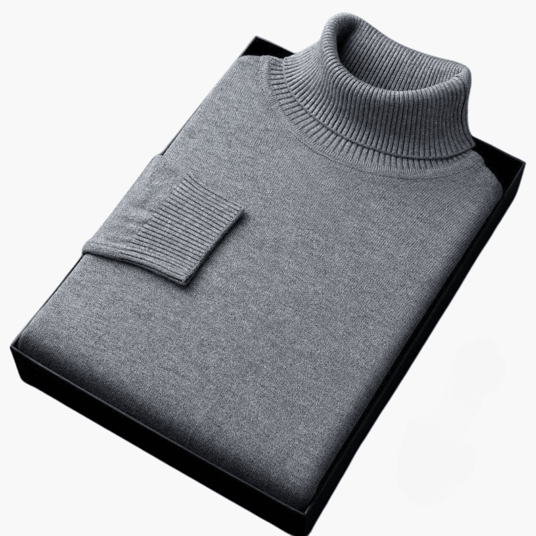 Comfortable Knitted Roll Neck Jumper for Men - MayfairMode