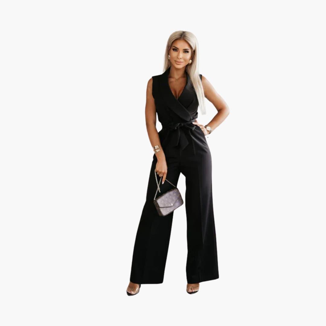 Elegant Black & White Jumpsuit for Women - MayfairMode