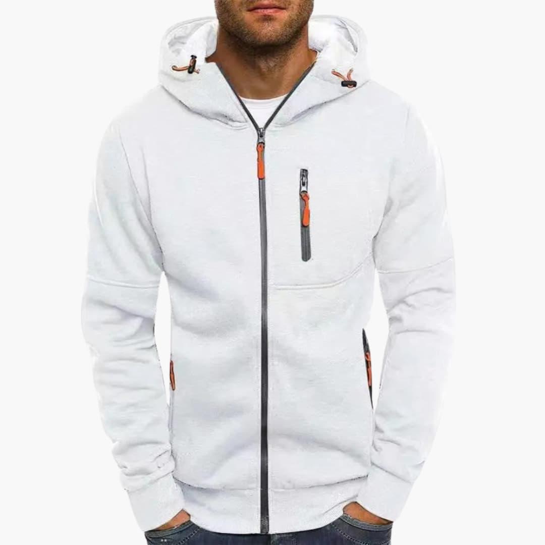 Warm Zip-Up Hooded Sweater for Men - MayfairMode