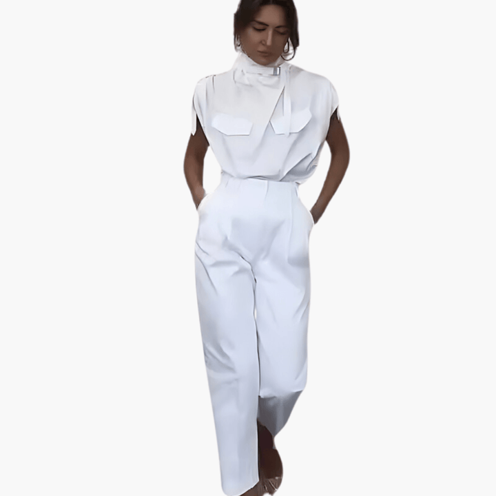 Stylish Modern Jumpsuit with Belt for Women - MayfairMode