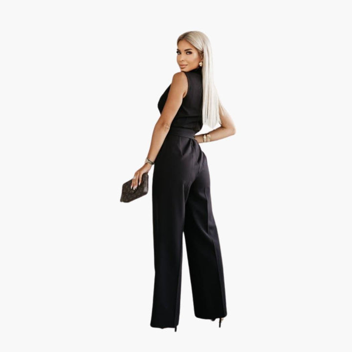 Elegant Black & White Jumpsuit for Women - MayfairMode