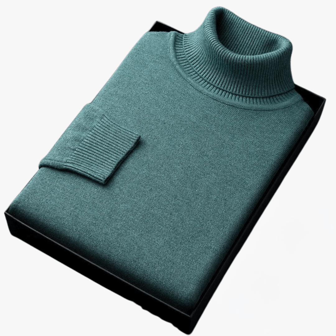 Comfortable Knitted Roll Neck Jumper for Men - MayfairMode