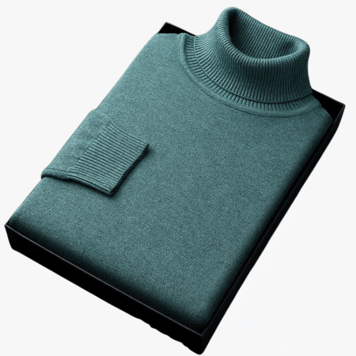 Comfortable Knitted Roll Neck Jumper for Men - MayfairMode