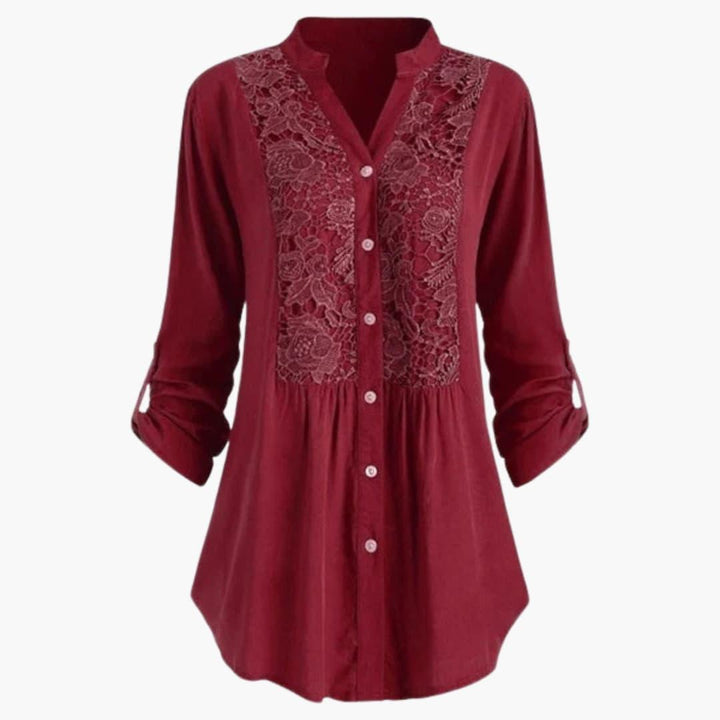 Trendy Long Puff Sleeve Blouse for Women - MayfairMode