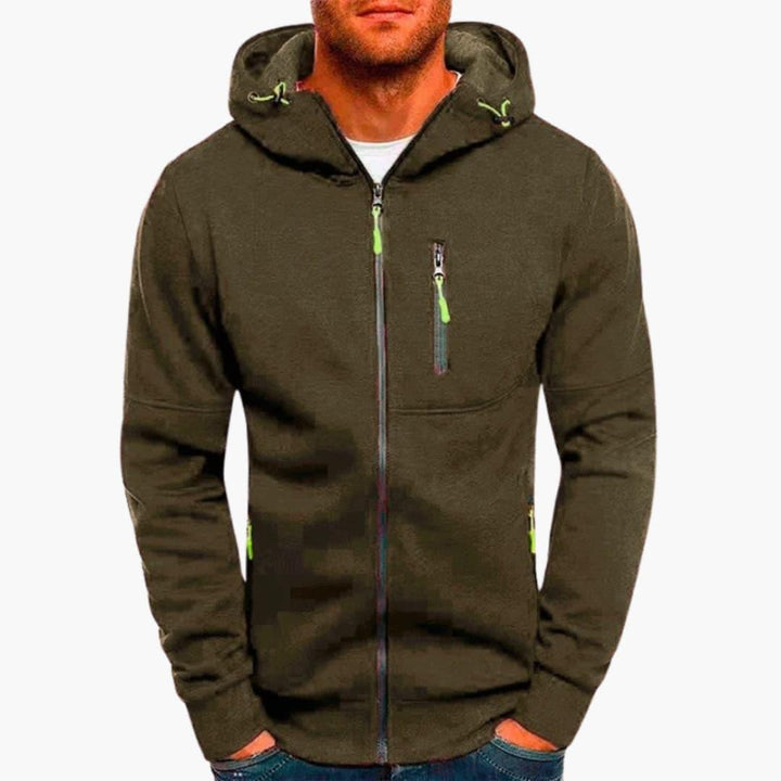 Warm Zip-Up Hooded Sweater for Men - MayfairMode