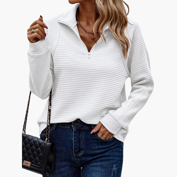 Chic Zip Closure Sweater for Women - MayfairMode