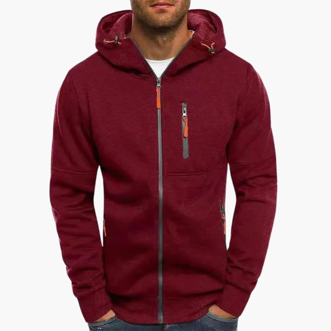 Warm Zip-Up Hooded Sweater for Men - MayfairMode