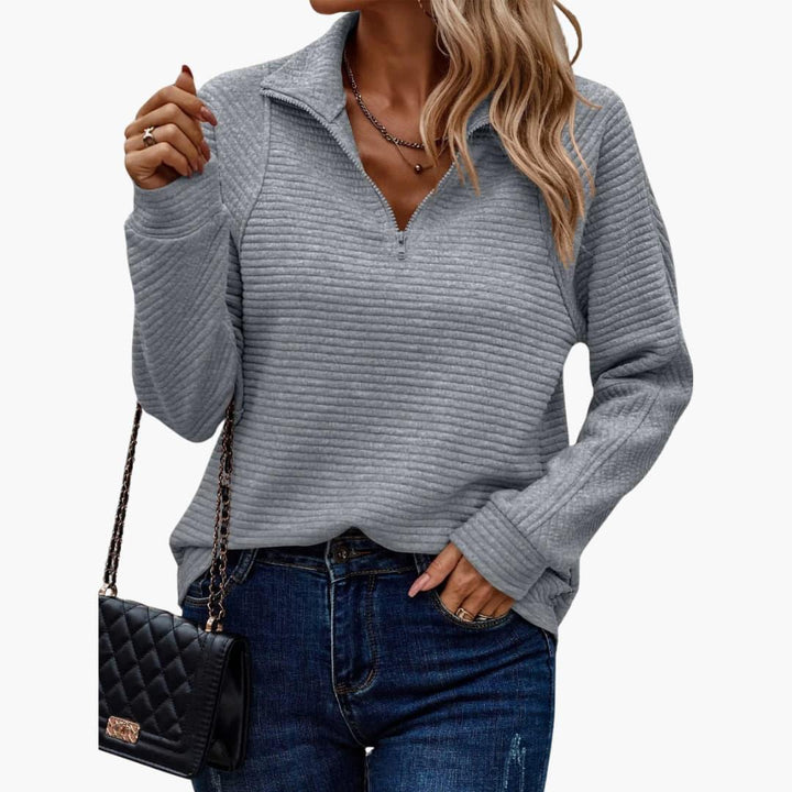 Chic Zip Closure Sweater for Women - MayfairMode