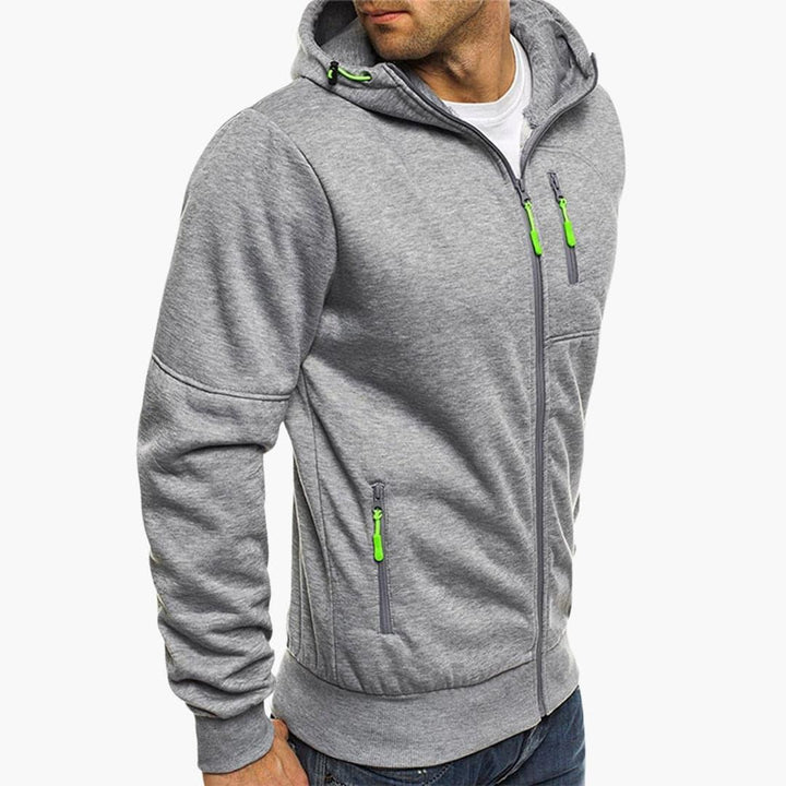 Warm Zip-Up Hooded Sweater for Men - MayfairMode