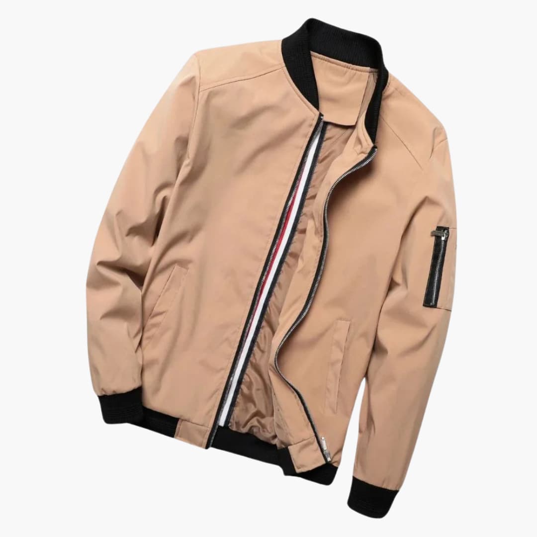 Zip-Up Bomber Jacket for Men - Classic Lightweight Design