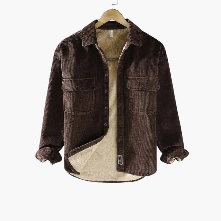 Stylish Corduroy Fleece Shirt for Men - MayfairMode