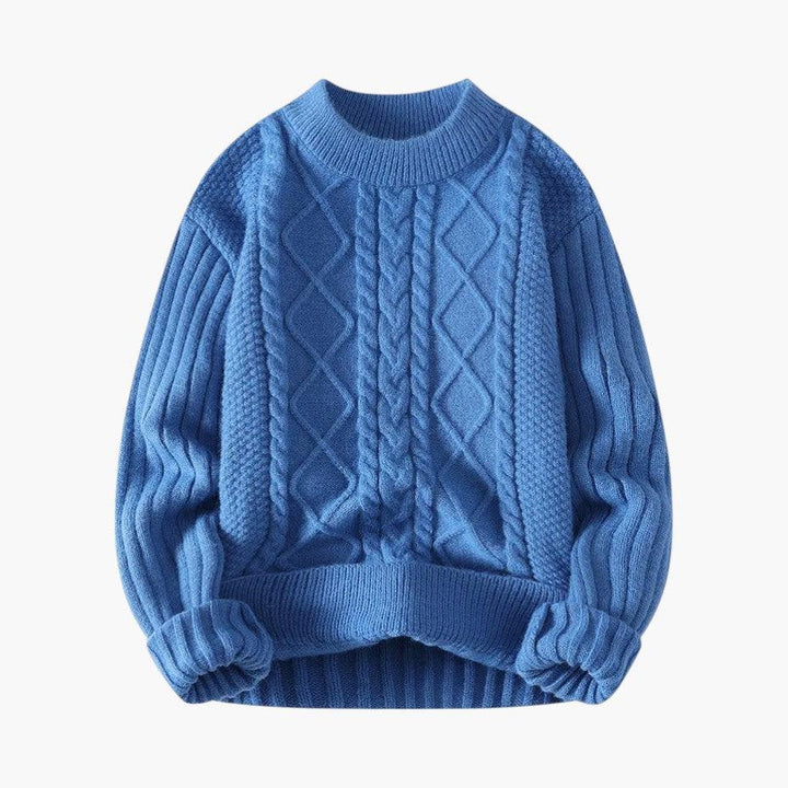 Retro-Inspired O-Neck Sweater for Men - MayfairMode