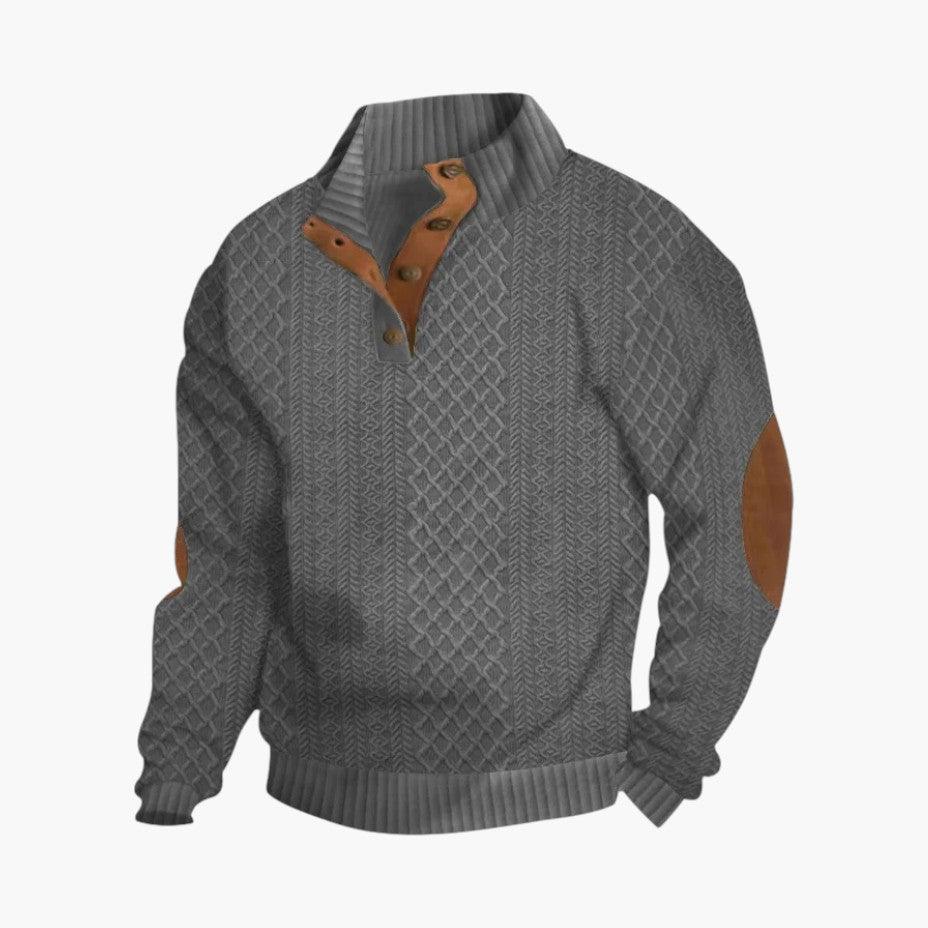 Stylish Buttoned Knit Sweater for Men - MayfairMode